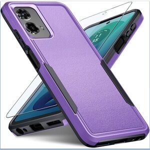 Sleek Purple Phone Case with Screen Protector